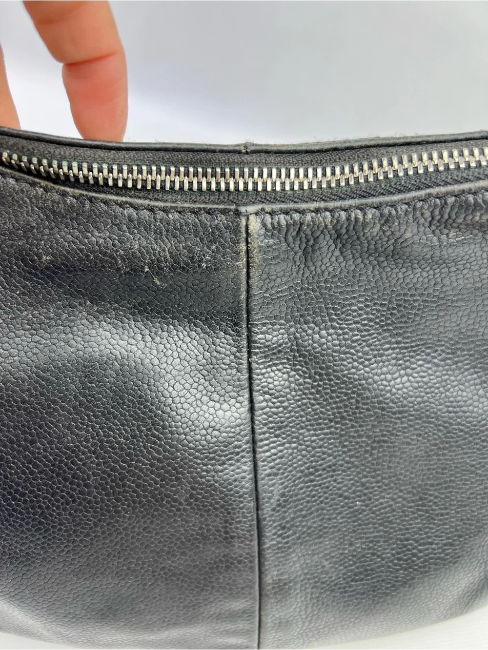 Cole Haan Collection F06 Pebbled Leather Hobo Bag Braid Handle Tassel